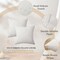 Outdoor Spring Throw Pillow Covers 18X18 Set of 2, Farmhouse Decorative Pillow Covers for Couch Sofa Living Room, Beige & Cream White